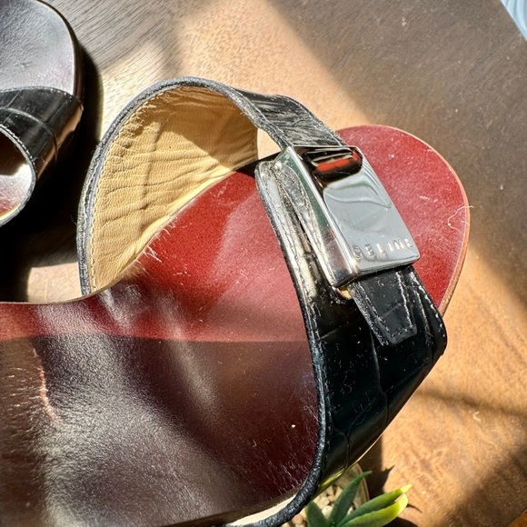 Vintage Celine black and brown heeled leather Mules - Picture 9 of 14